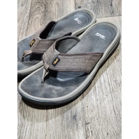 Teva Mens Flip Flop Sandals Brown Size 14 - Picture 6 of 7